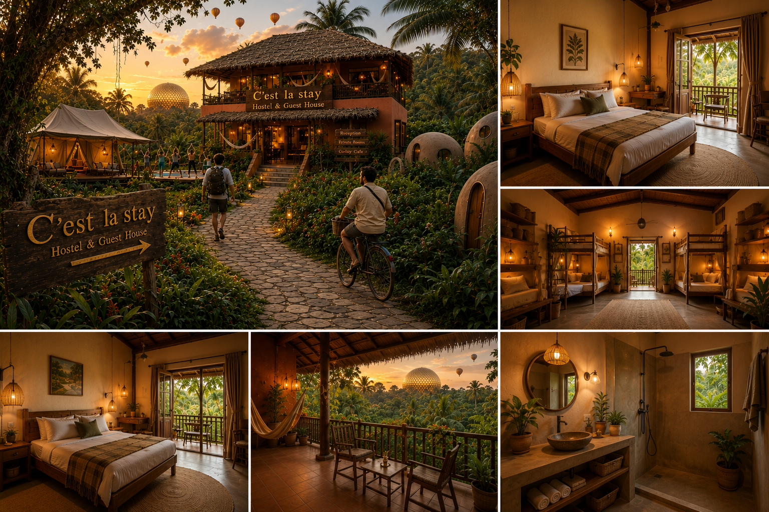 Rooms, dorms, balconies and baths at C'est la Stay
